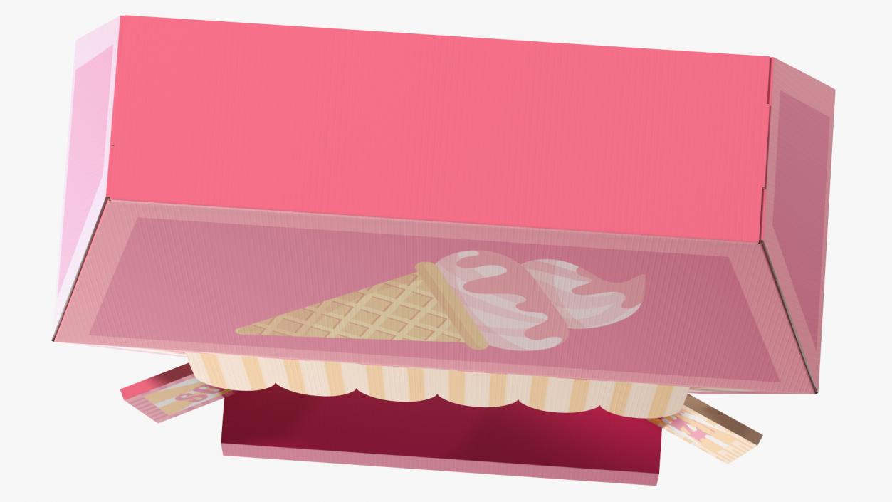 3D Ice Cream Booth Cardboard Stand