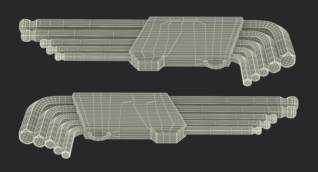 3D model 5 Piece Long Arm Ball Hex Key Wrench Set