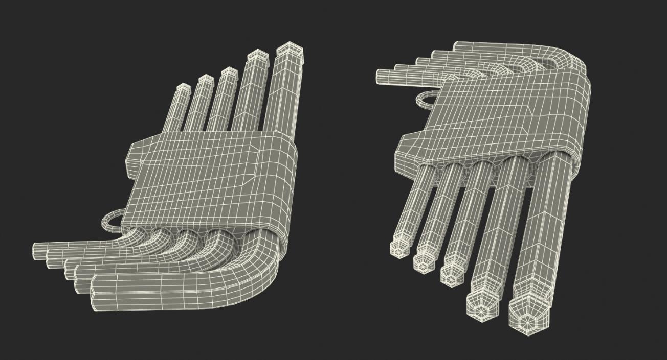 3D model 5 Piece Long Arm Ball Hex Key Wrench Set