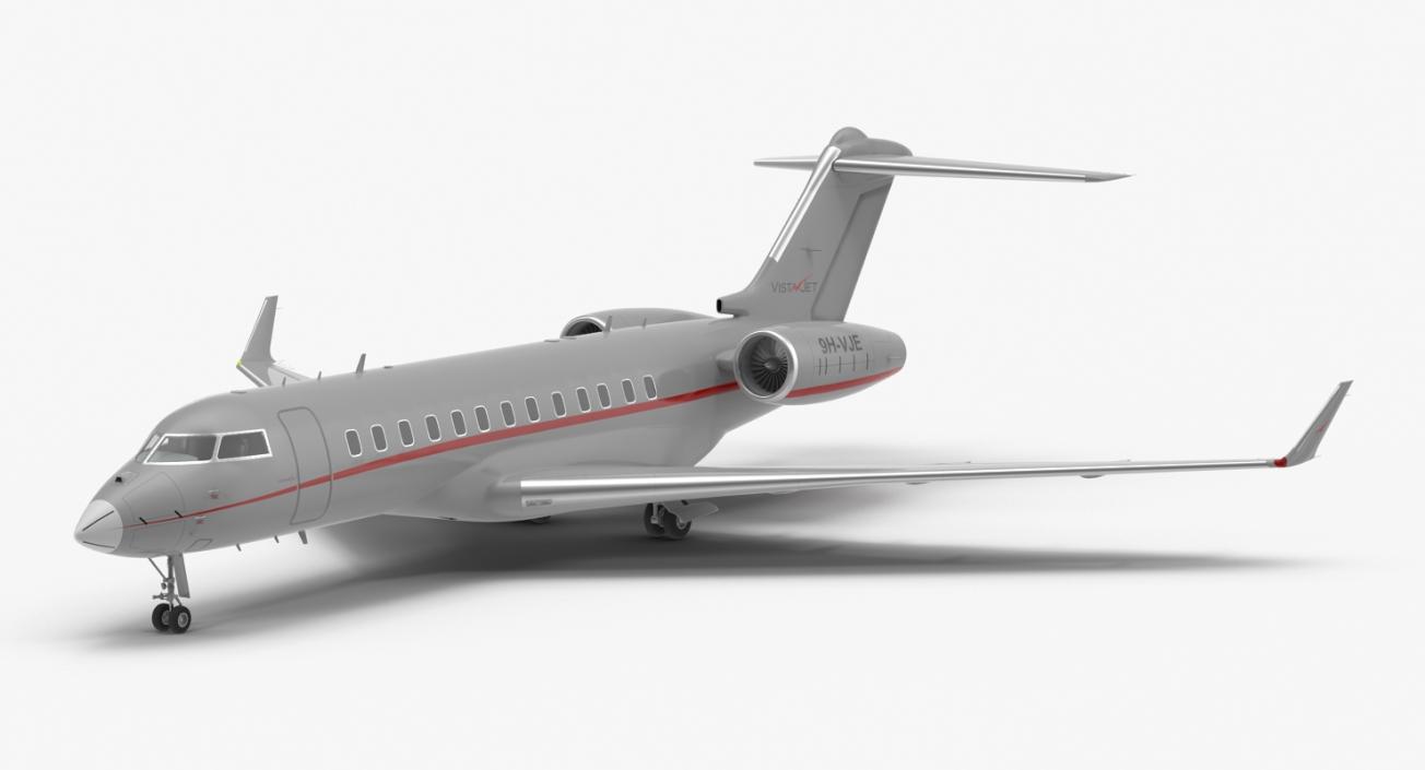 3D Business Jet Global 6000 Rigged