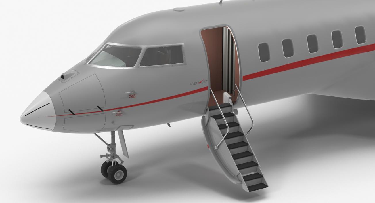 3D Business Jet Global 6000 Rigged