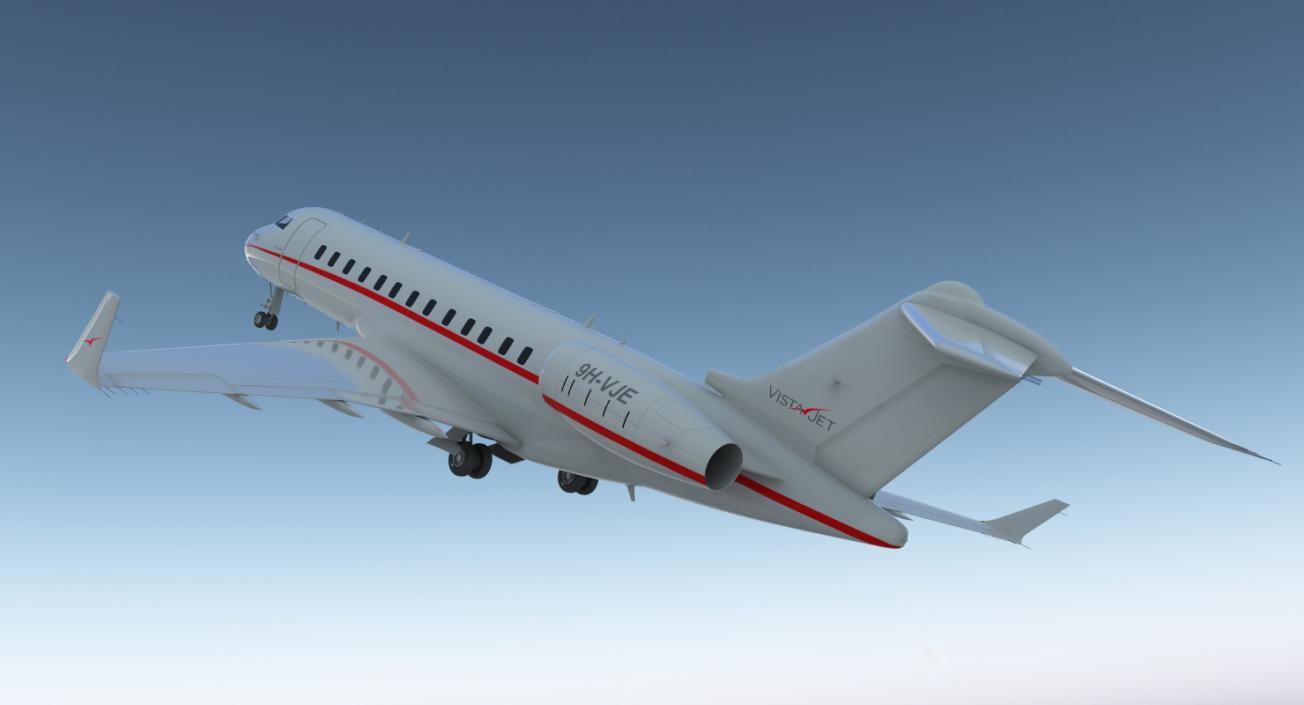 3D Business Jet Global 6000 Rigged