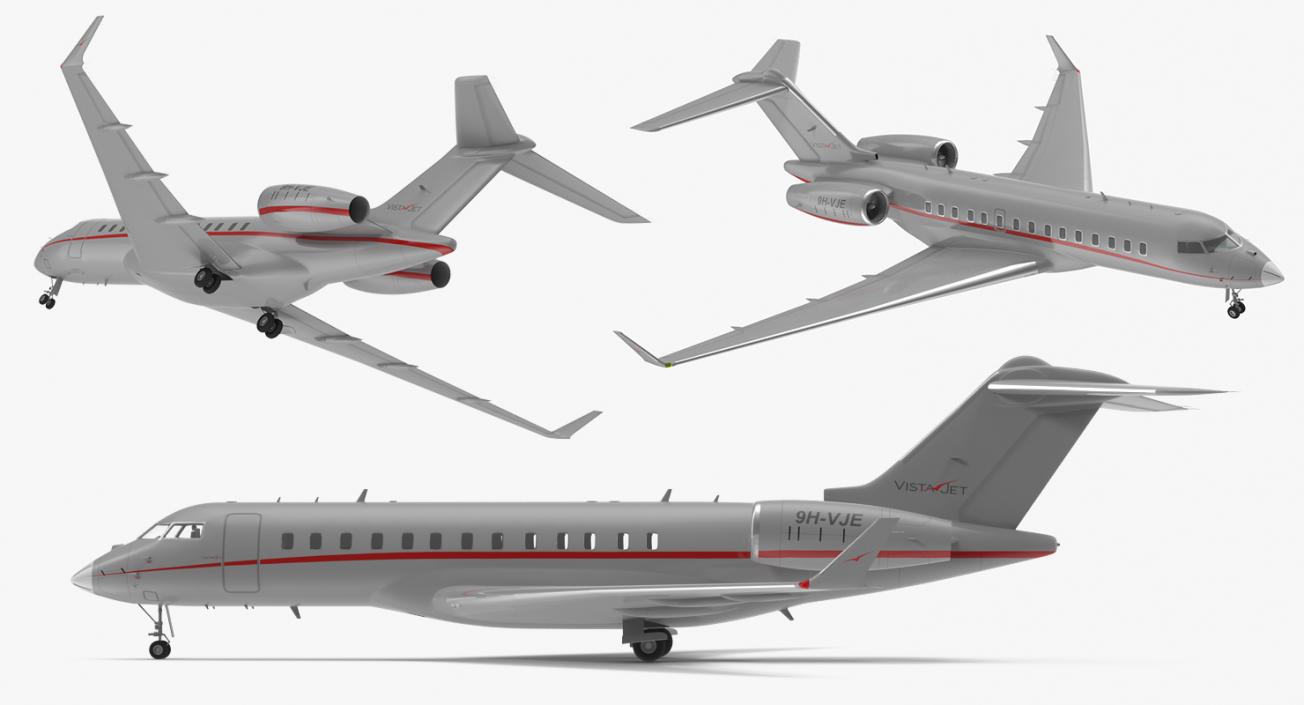 3D Business Jet Global 6000 Rigged