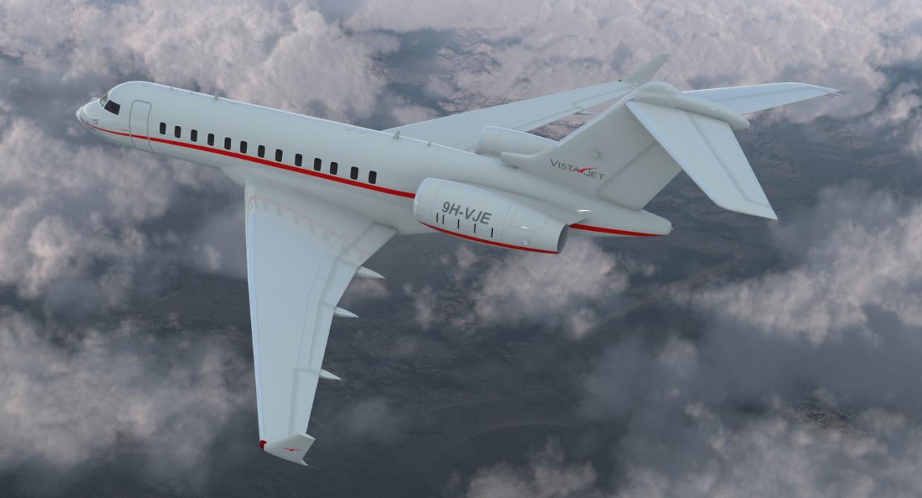 3D Business Jet Global 6000 Rigged