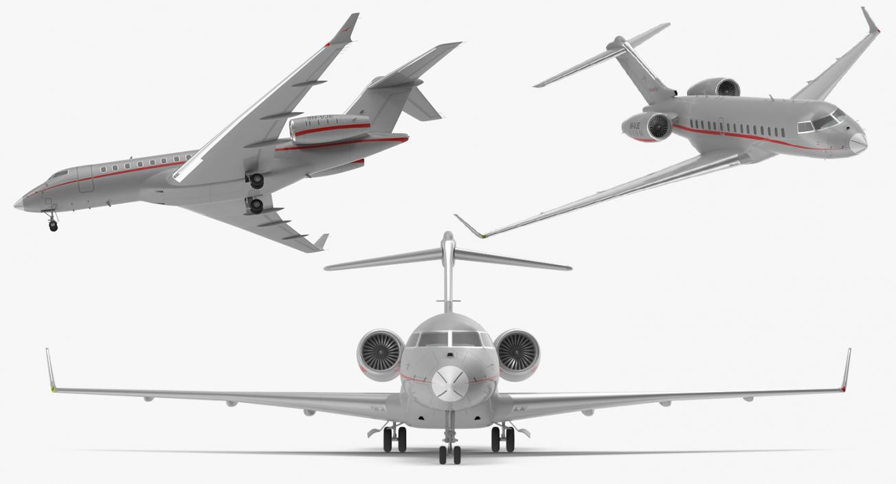 3D Business Jet Global 6000 Rigged