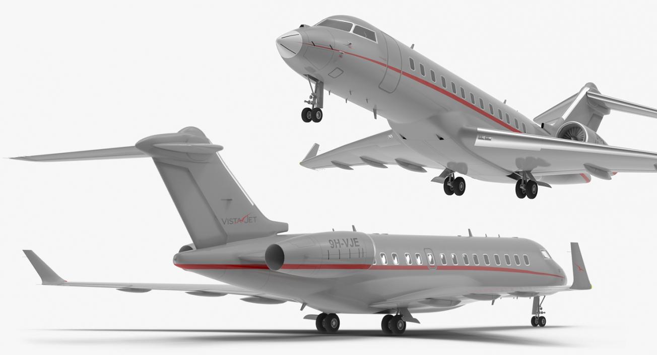 3D Business Jet Global 6000 Rigged