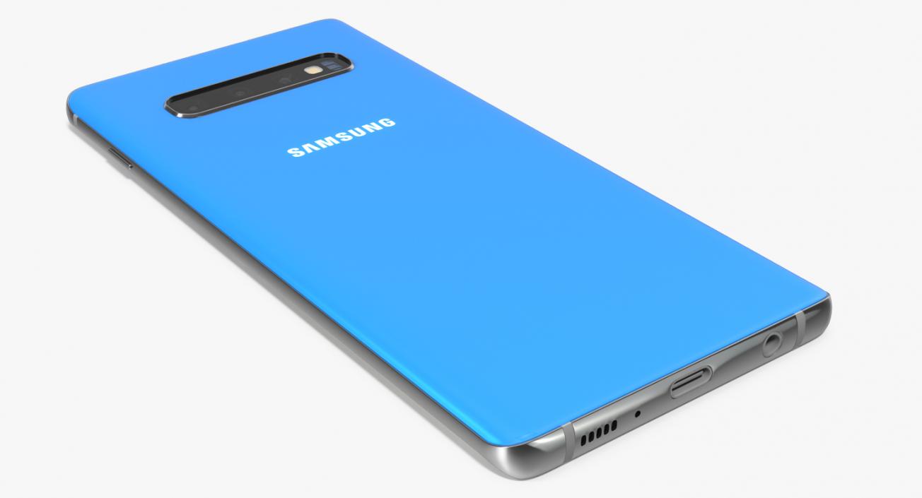 3D Blue Samsung Galaxy S10 Plus model