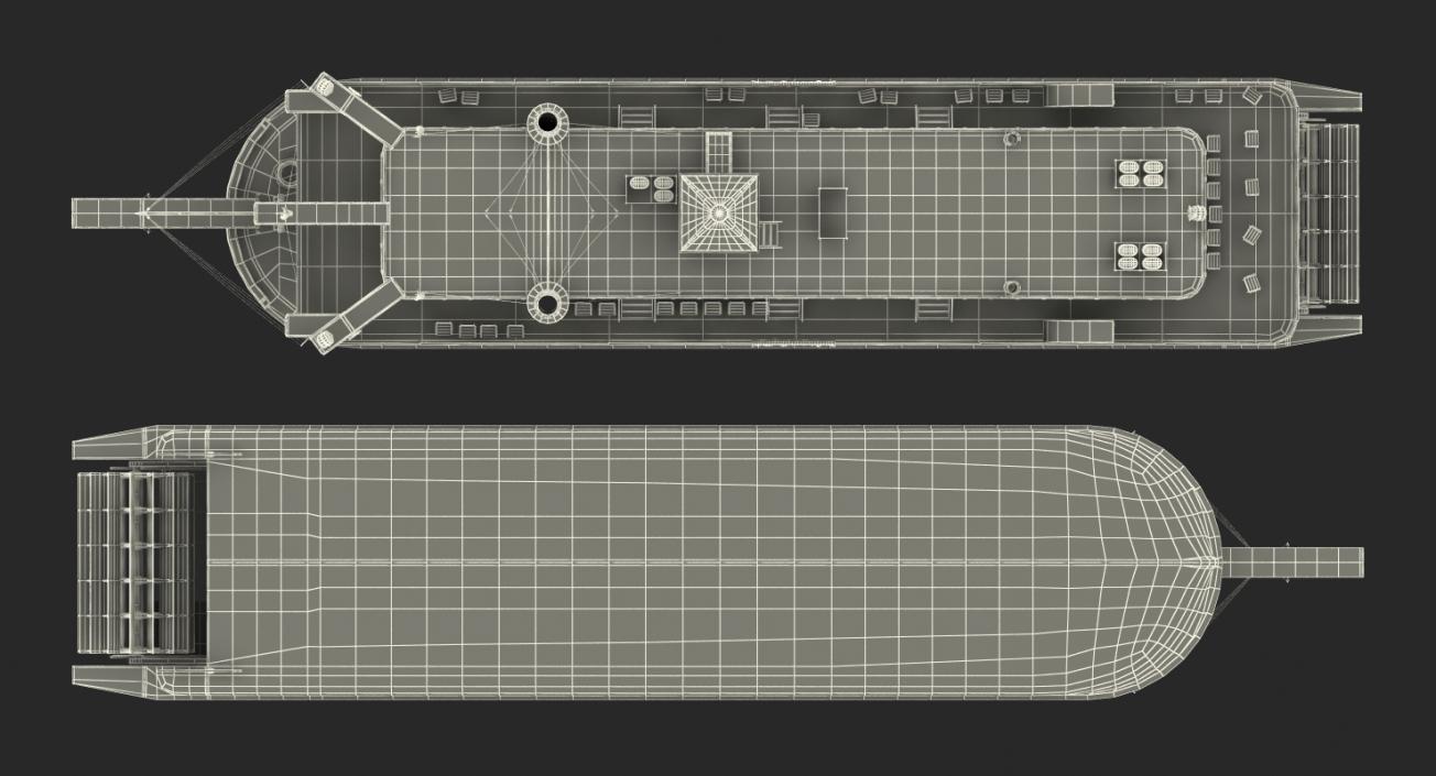 Wheeled Steamboat Belle of Louisville Rigged 3D model