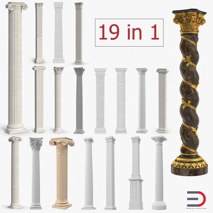 3D Columns and Pilasters Big Collection