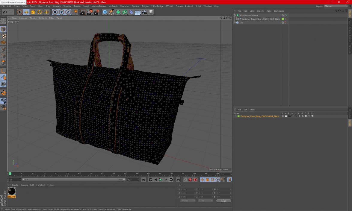 3D model Designer Travel Bag LONGCHAMP Black