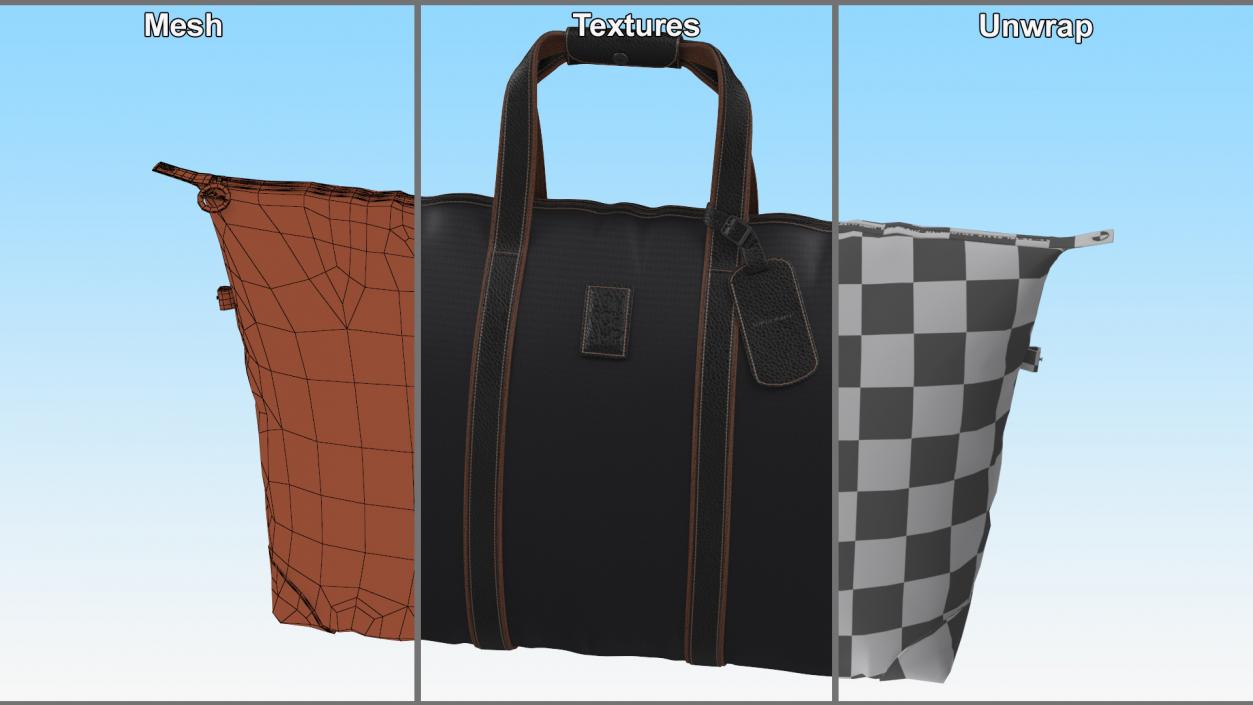 3D model Designer Travel Bag LONGCHAMP Black