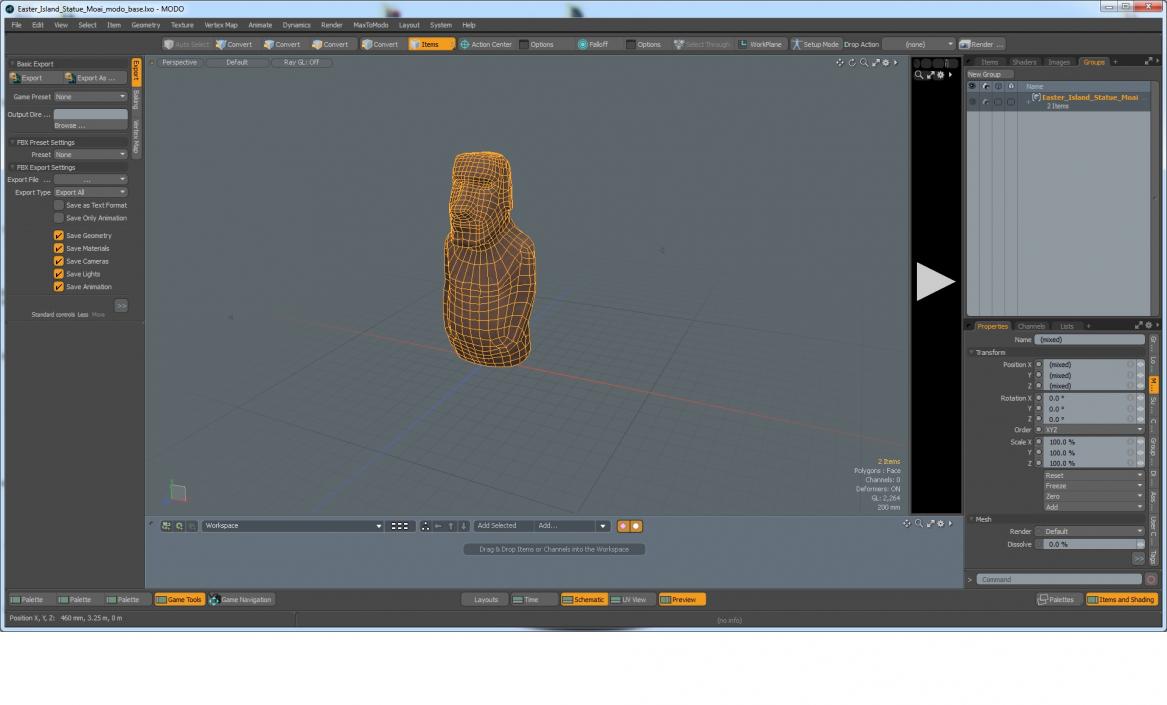 3D model Easter Island Statue Moai