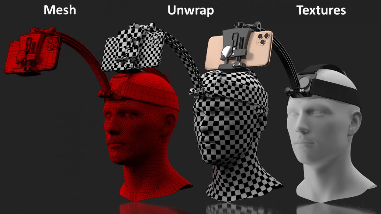 Mannequin Head with Smartphone Holder 3D