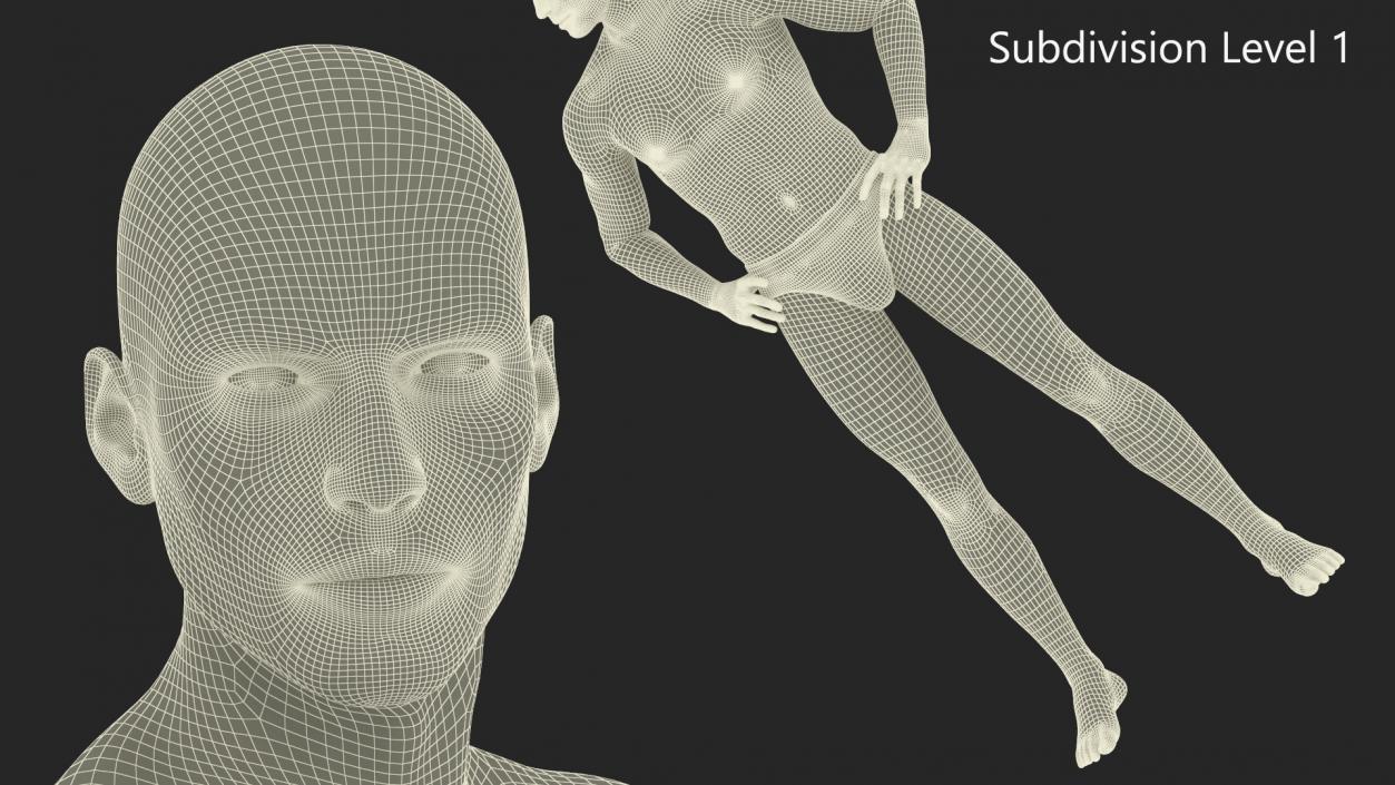 3D Athletic Man Figure Posing