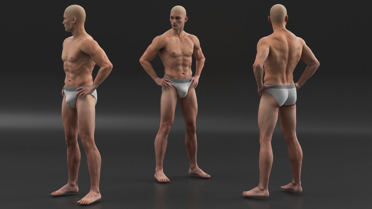 3D Athletic Man Figure Posing