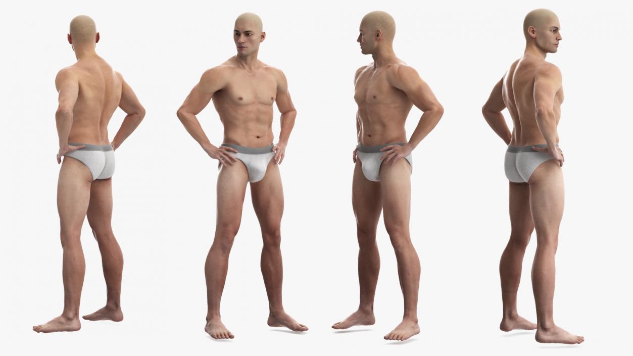 3D Athletic Man Figure Posing