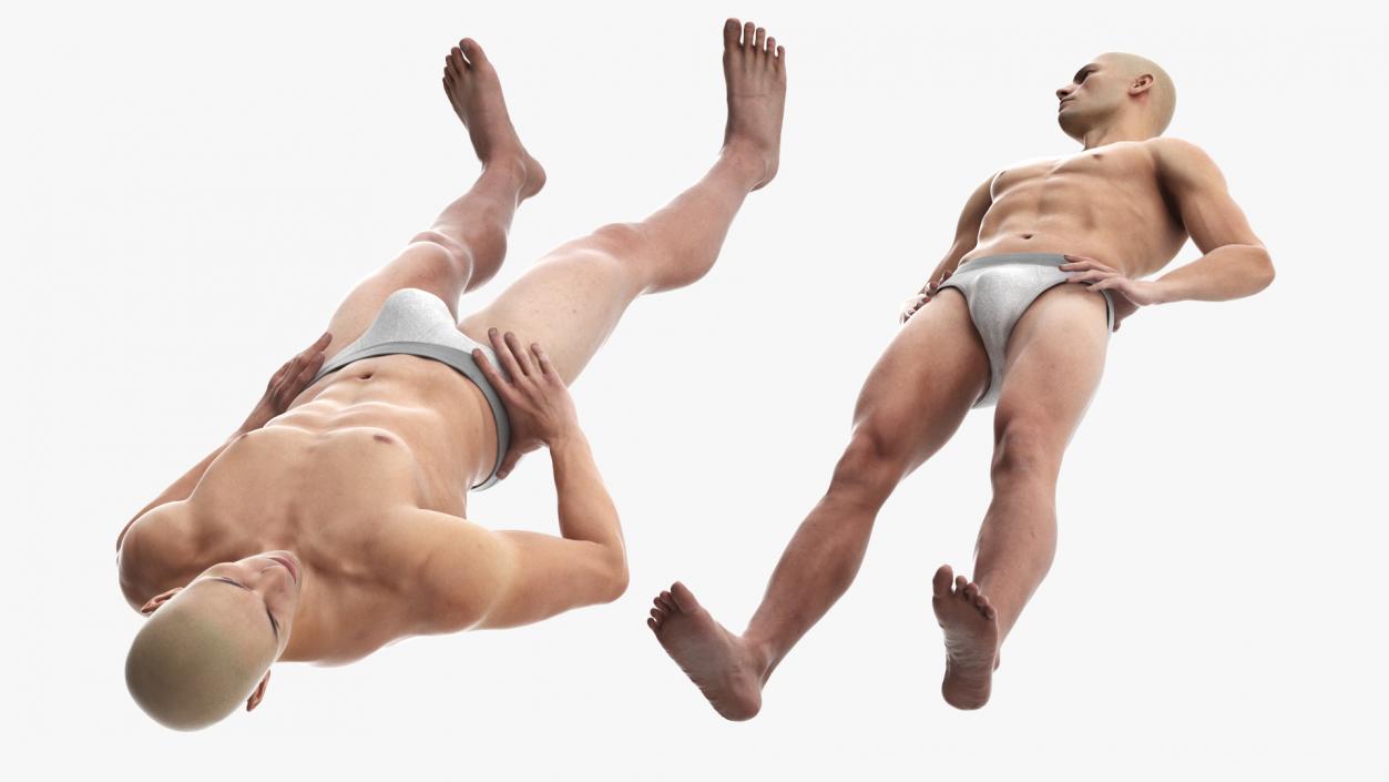 3D Athletic Man Figure Posing