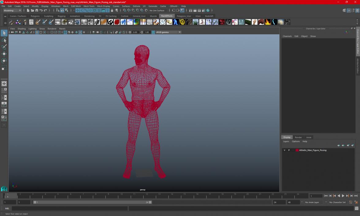 3D Athletic Man Figure Posing