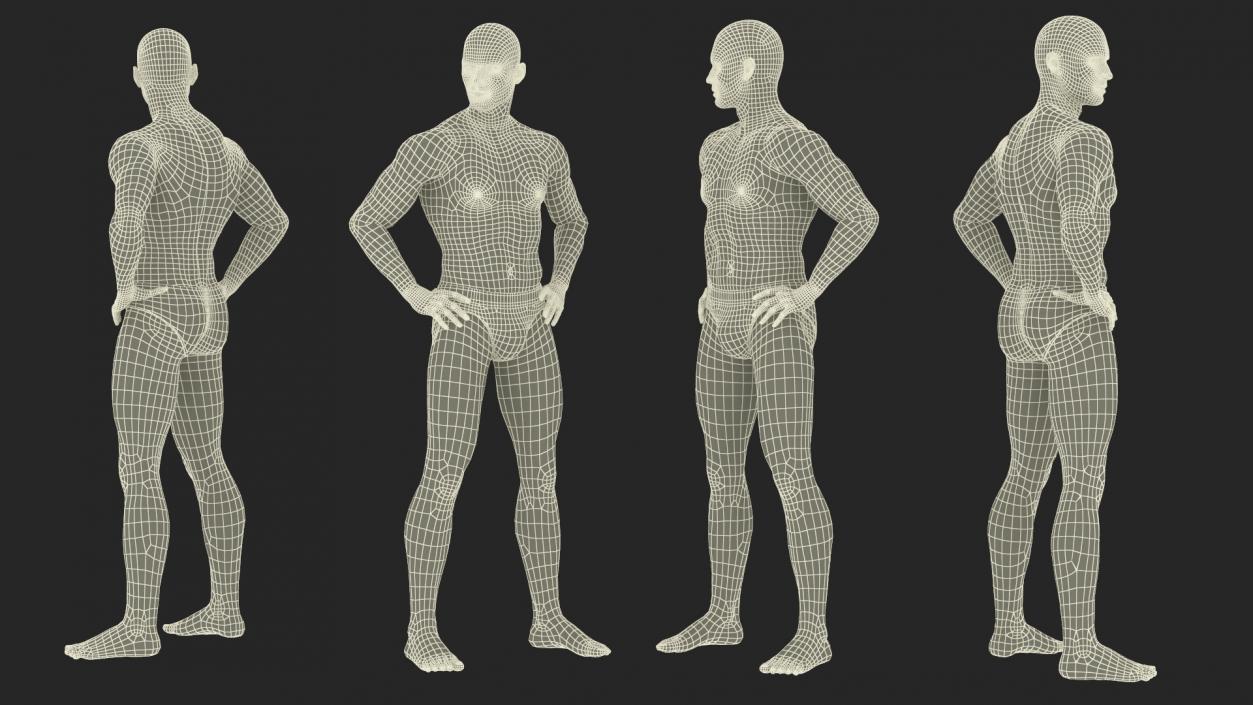 3D Athletic Man Figure Posing