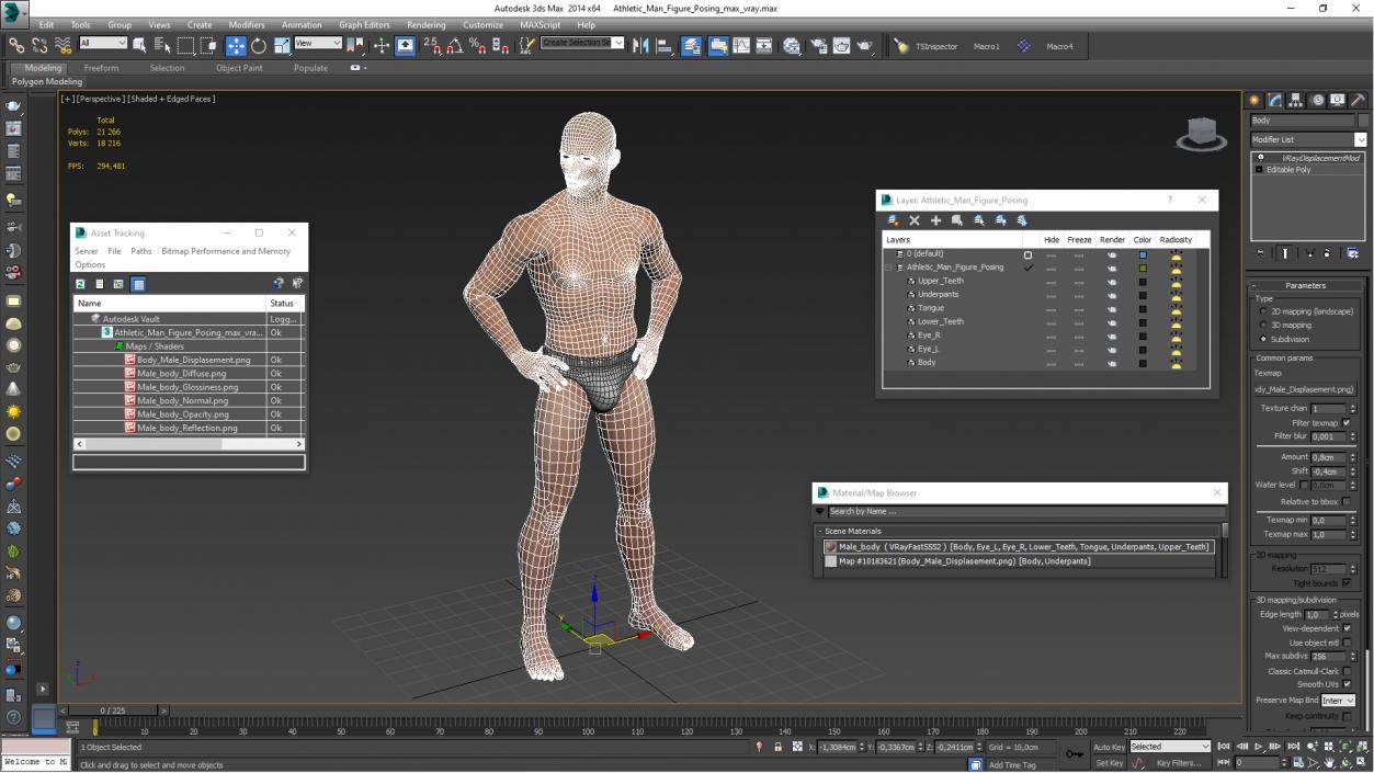 3D Athletic Man Figure Posing