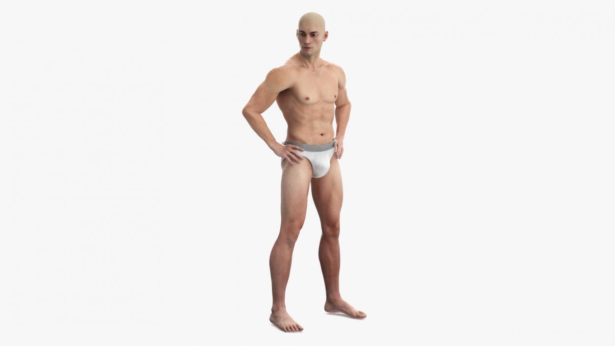 3D Athletic Man Figure Posing