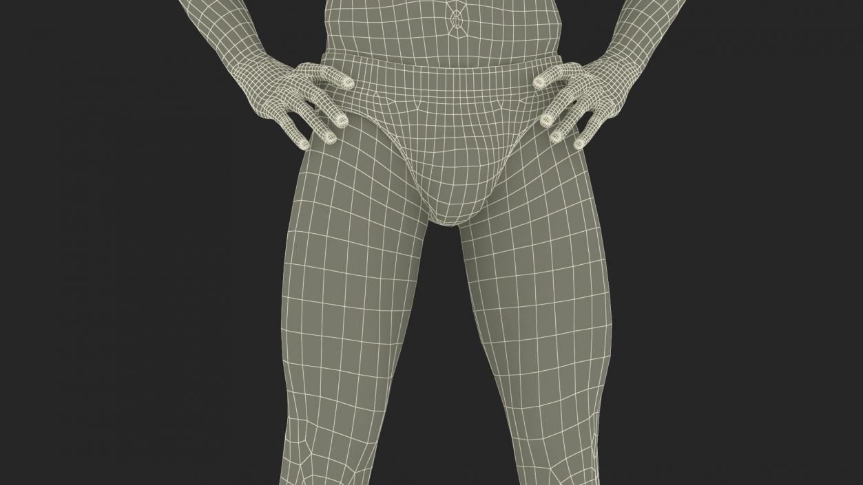 3D Athletic Man Figure Posing