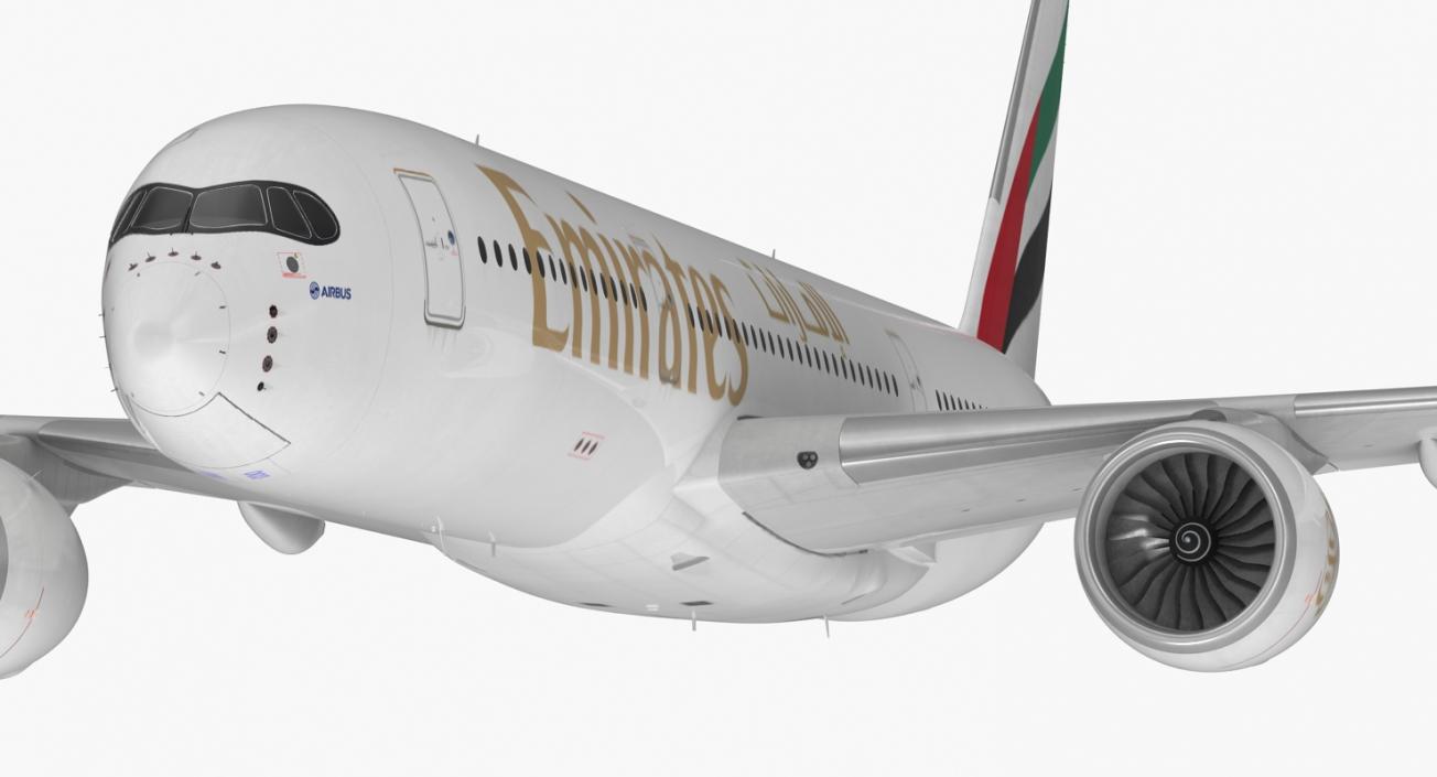 Airbus A350-900 Emirates Air Line Rigged 3D Model 3D model