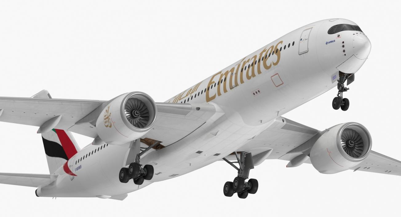 Airbus A350-900 Emirates Air Line Rigged 3D Model 3D model