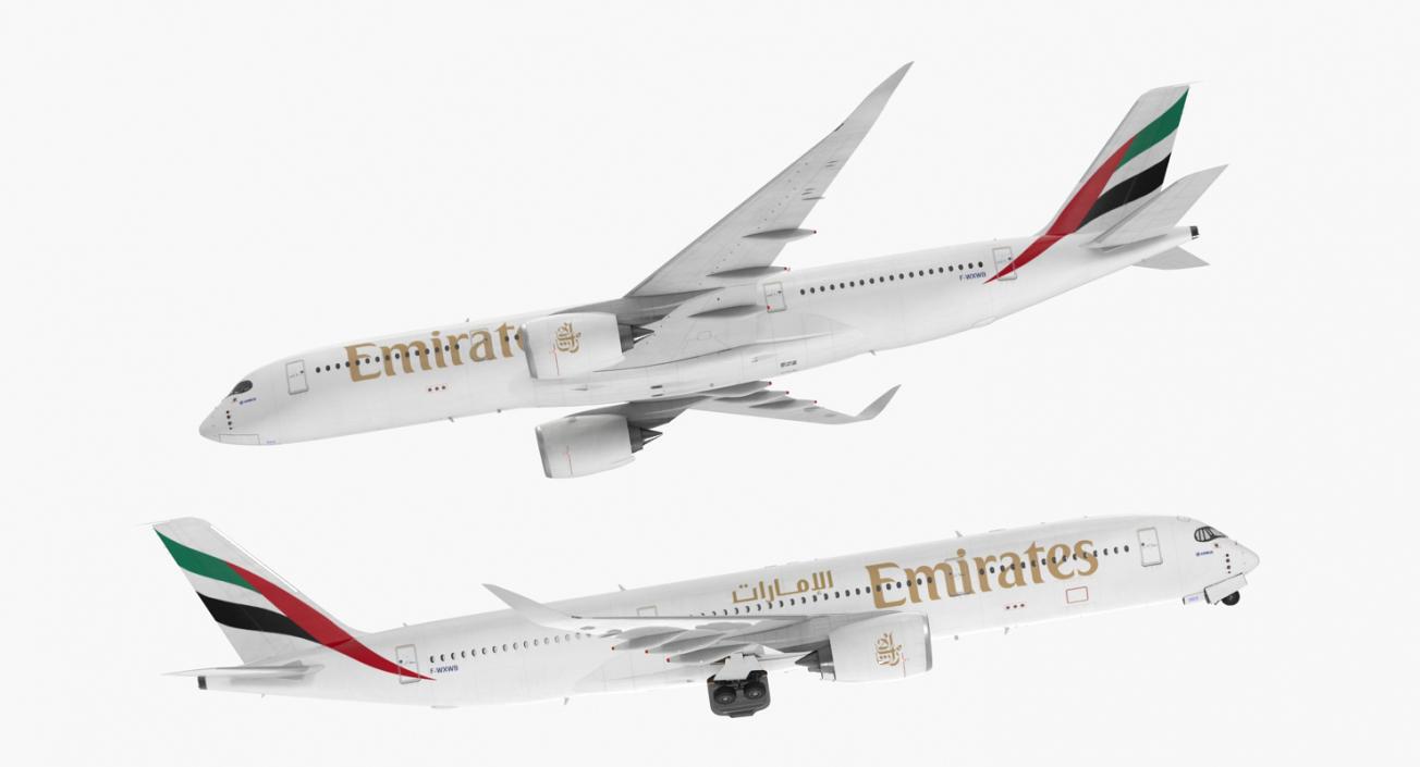 Airbus A350-900 Emirates Air Line Rigged 3D Model 3D model