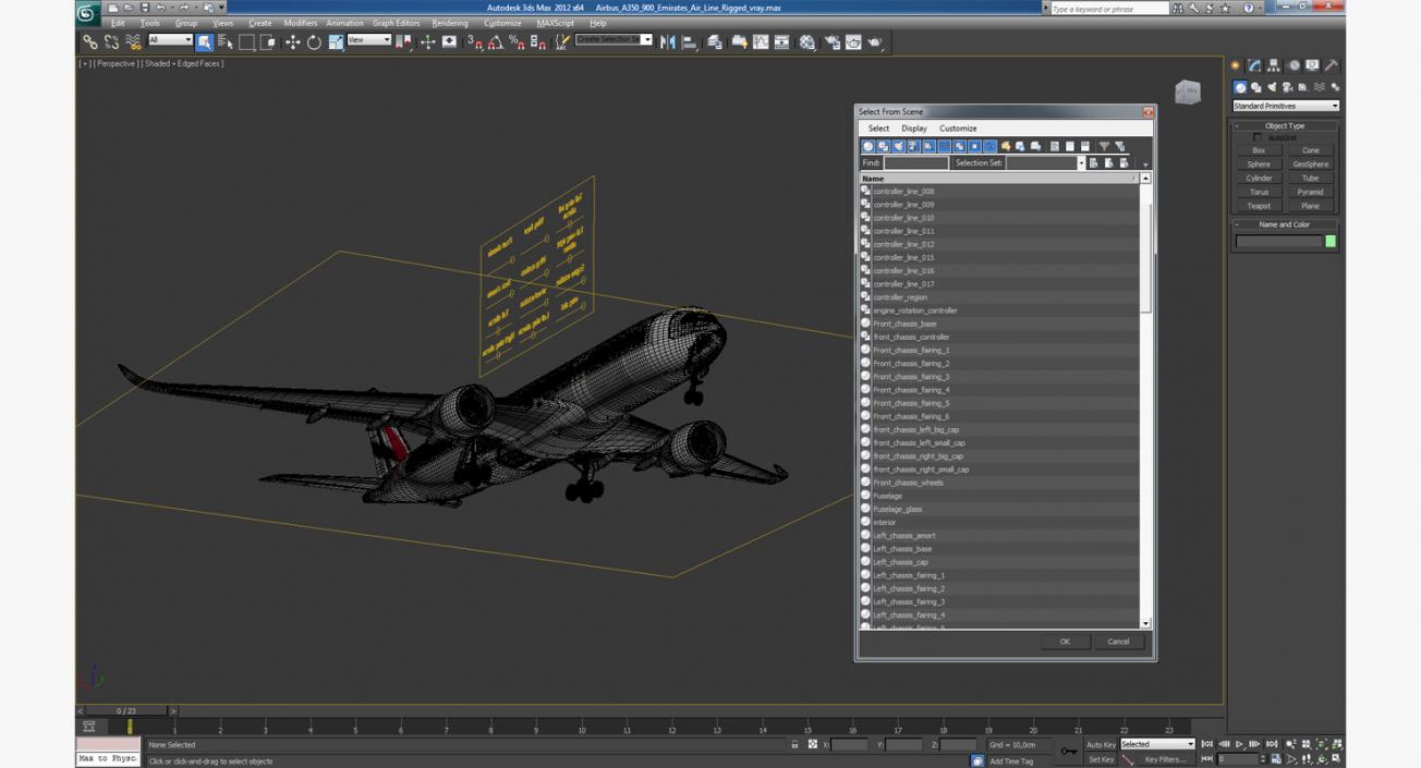 Airbus A350-900 Emirates Air Line Rigged 3D Model 3D model