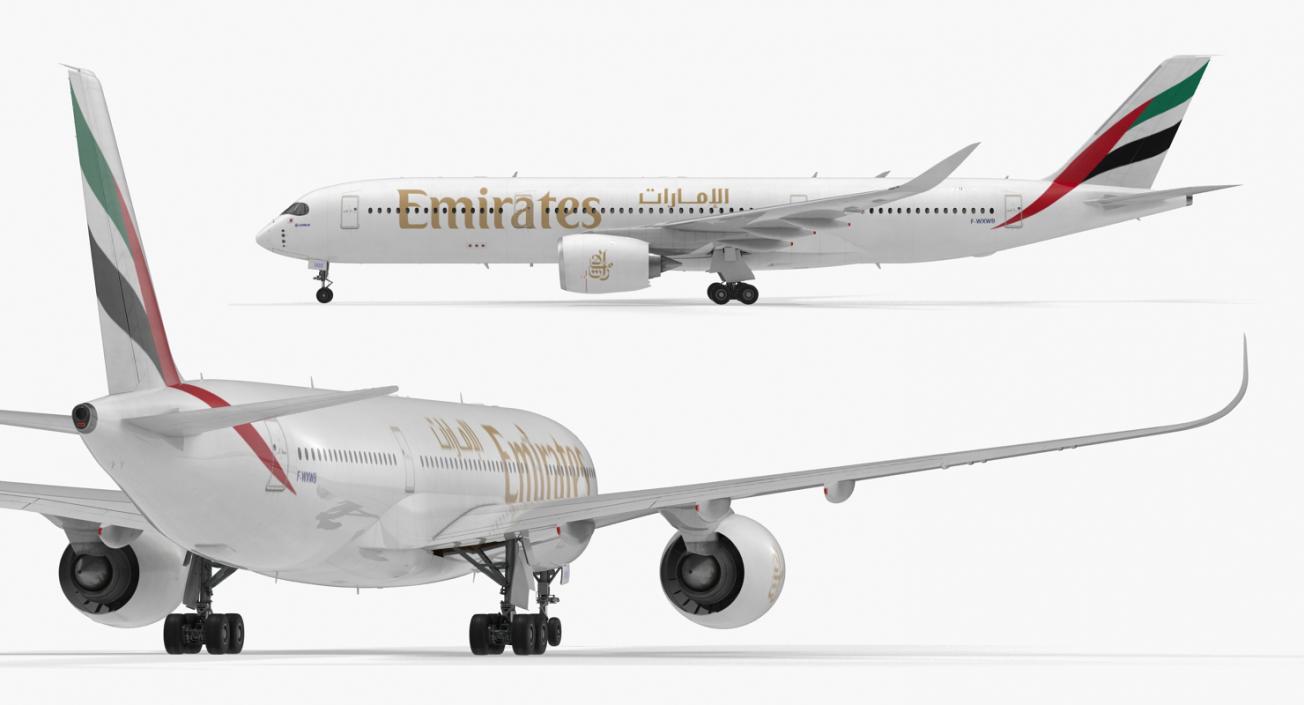 Airbus A350-900 Emirates Air Line Rigged 3D Model 3D model