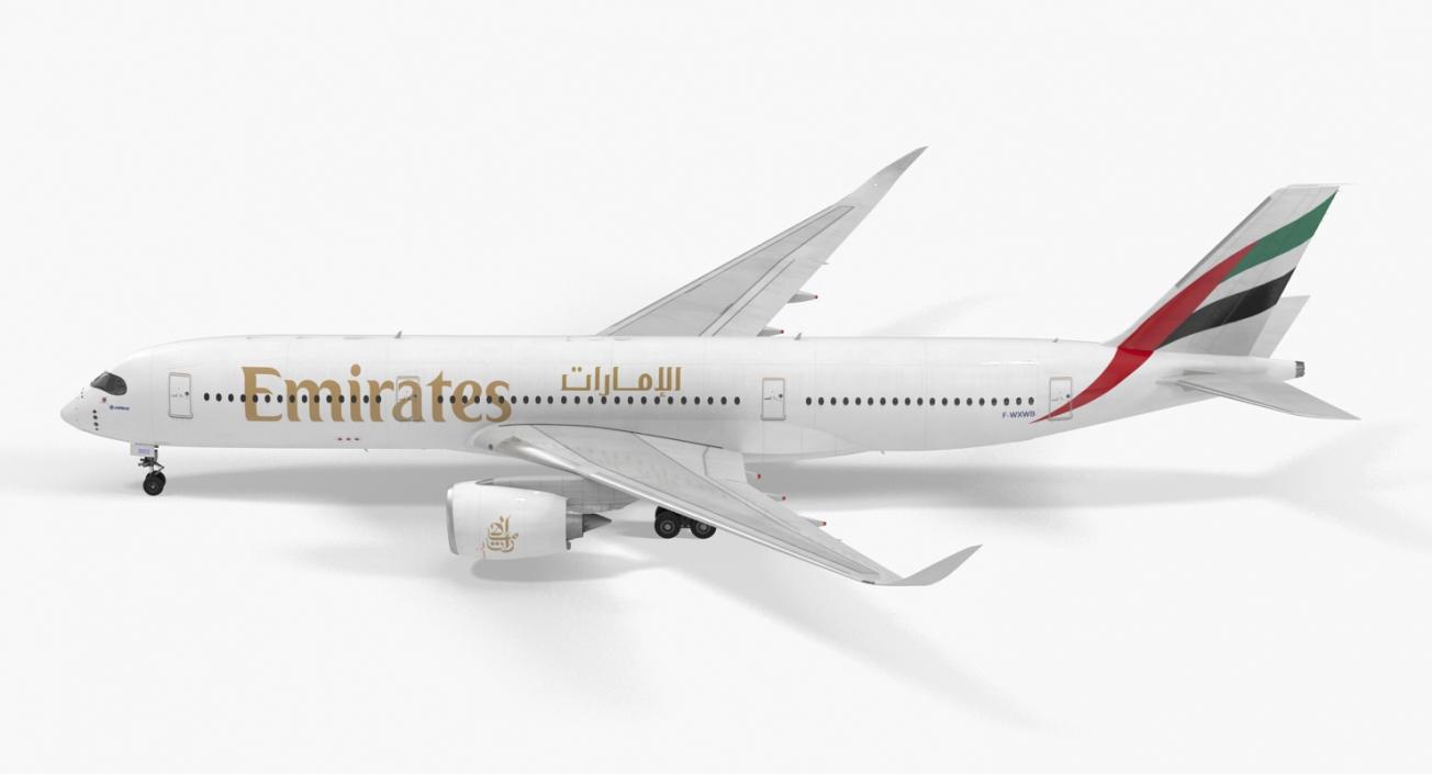 Airbus A350-900 Emirates Air Line Rigged 3D Model 3D model