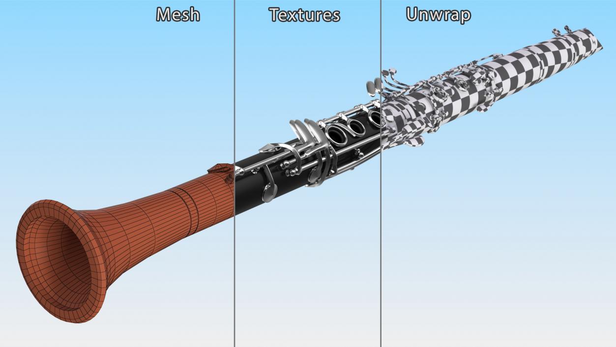 3D model Clarinet With Silver Keys