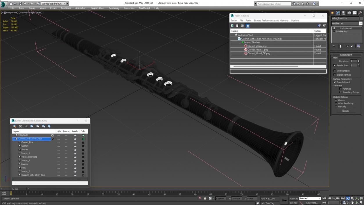 3D model Clarinet With Silver Keys