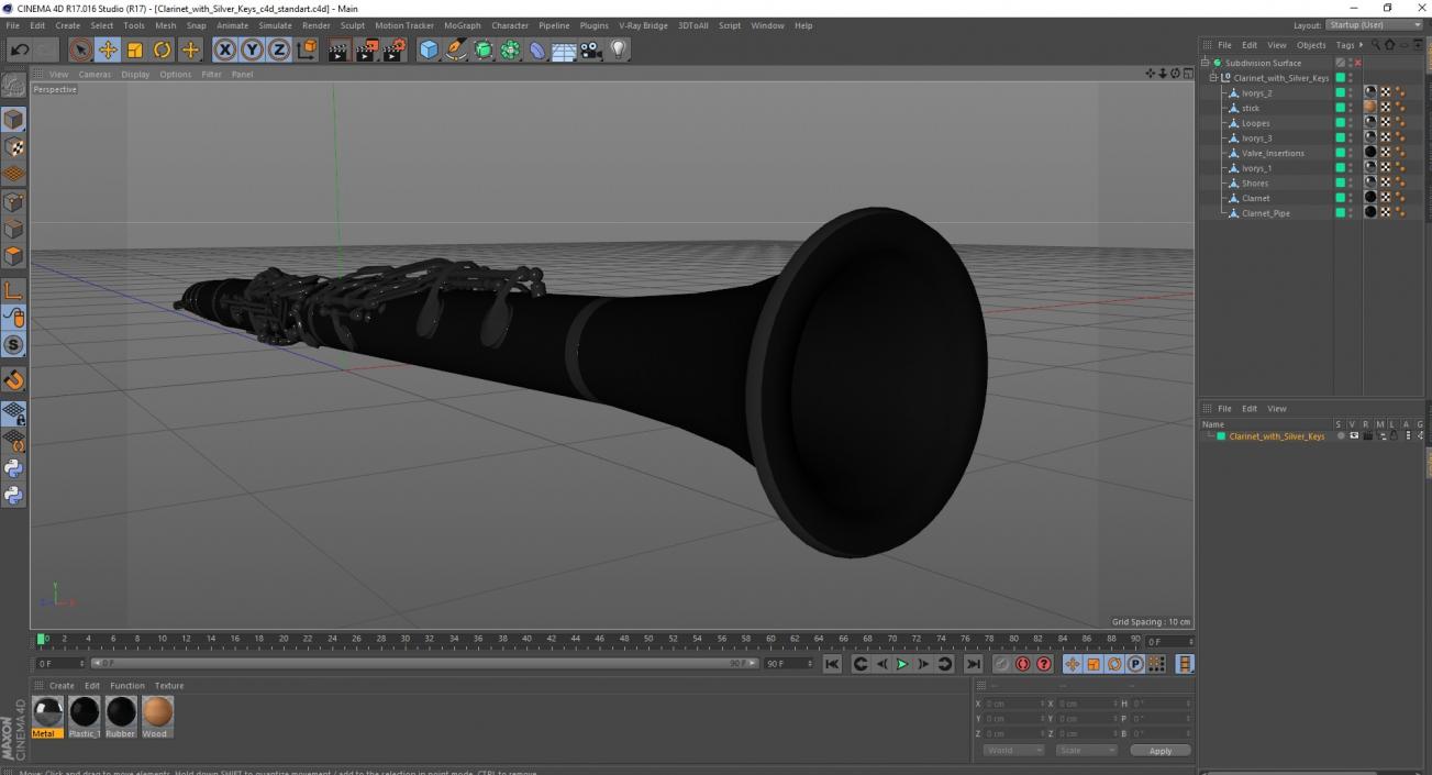 3D model Clarinet With Silver Keys