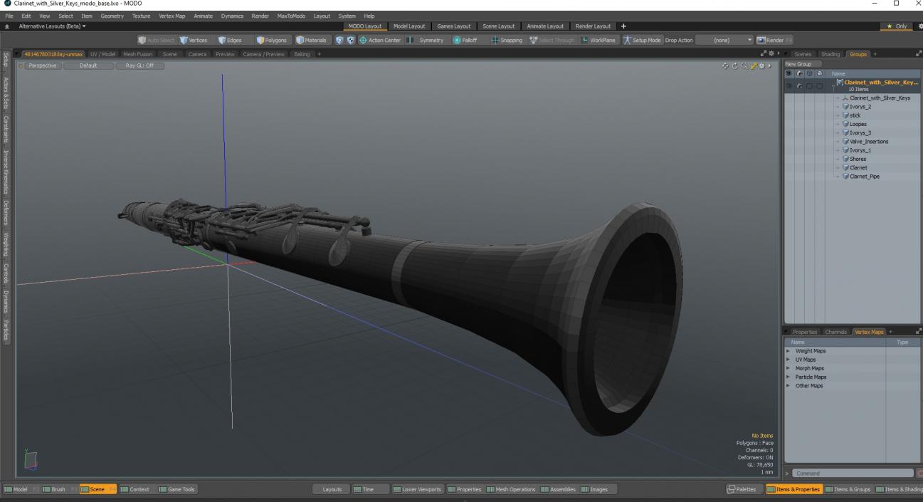 3D model Clarinet With Silver Keys