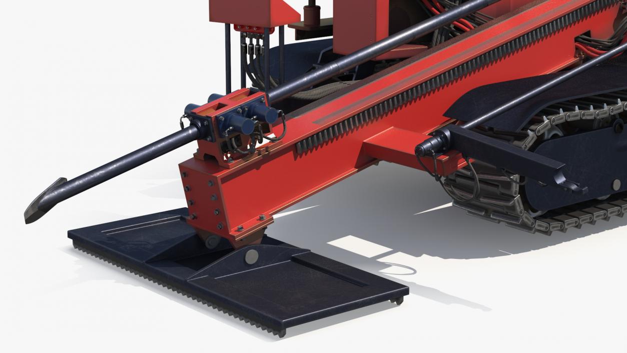 Horizontal Drilling Rig Red Rigged 3D model