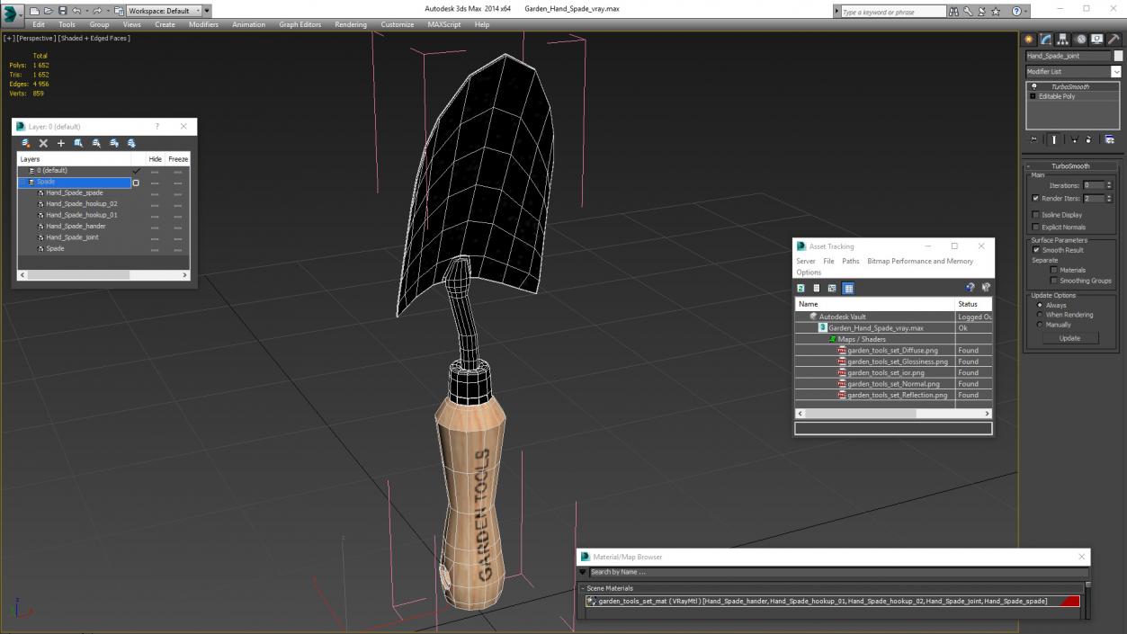 Garden Hand Spade 3D