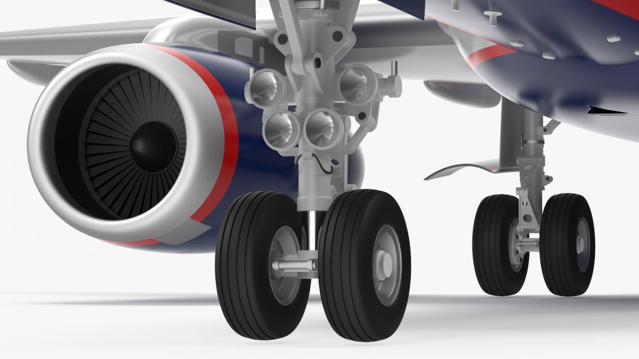 3D model Sukhoi Superjet 100 with Saberlets Aeroflot Rigged