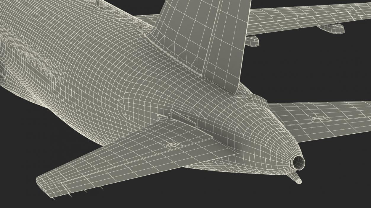 3D model Sukhoi Superjet 100 with Saberlets Aeroflot Rigged