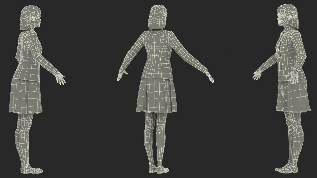 3D Rigged Chinese Woman Collection 2 model