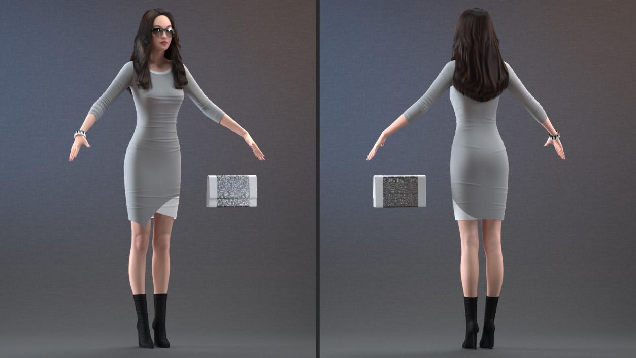 3D Rigged Chinese Woman Collection 2 model