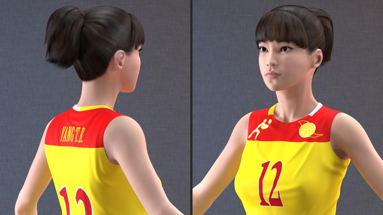 3D Rigged Chinese Woman Collection 2 model