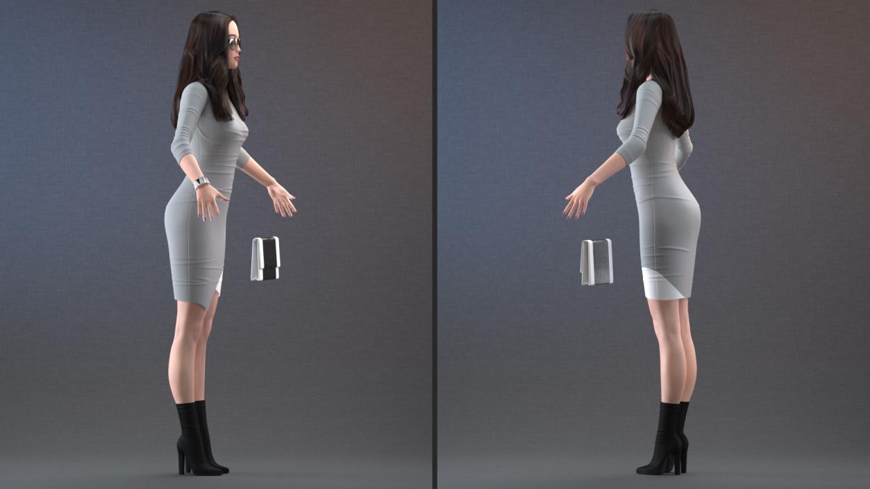 3D Rigged Chinese Woman Collection 2 model