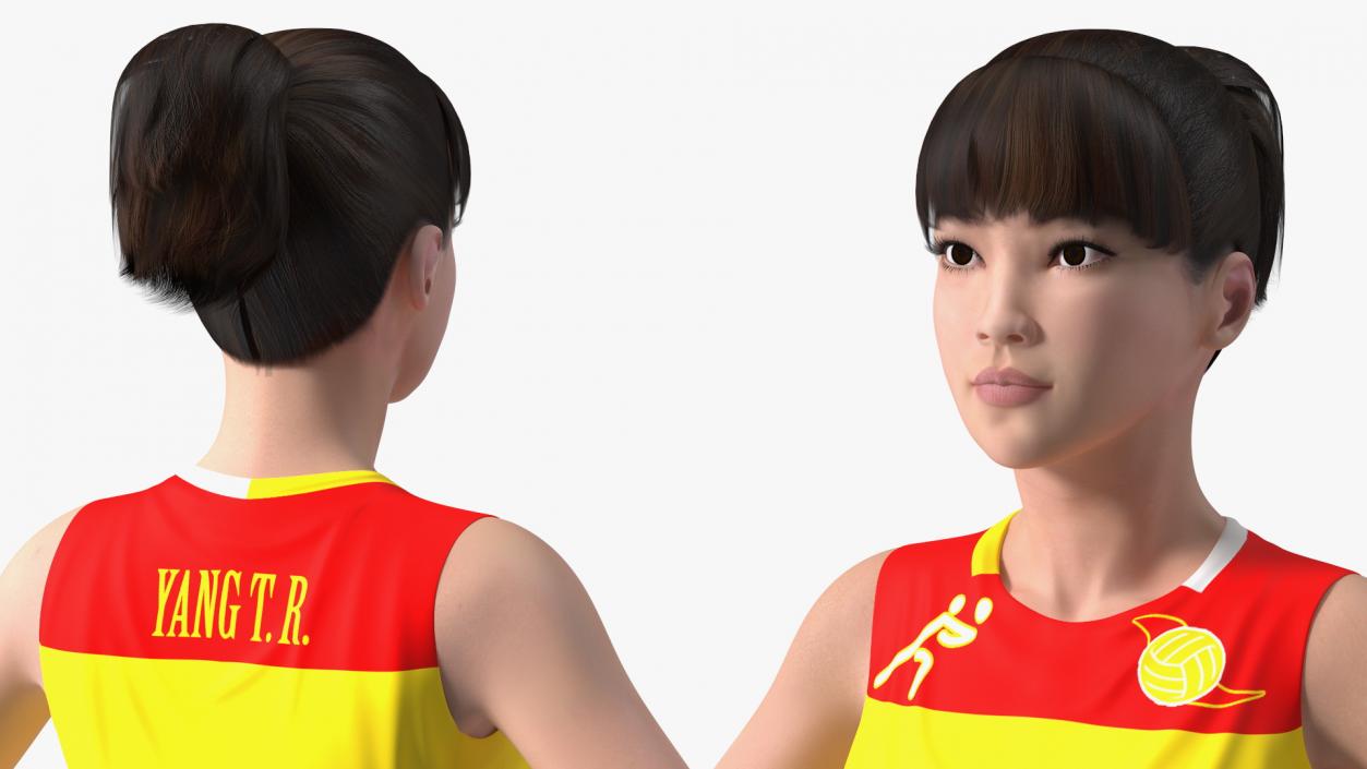 3D Rigged Chinese Woman Collection 2 model