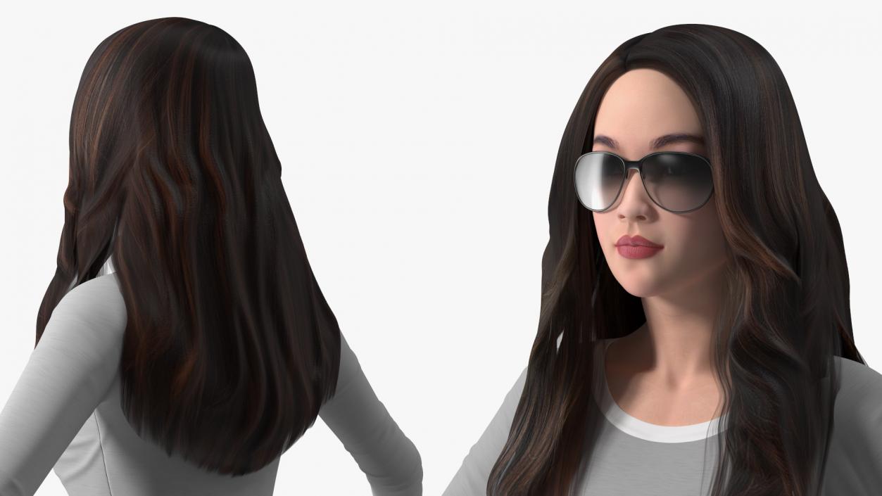 3D Rigged Chinese Woman Collection 2 model