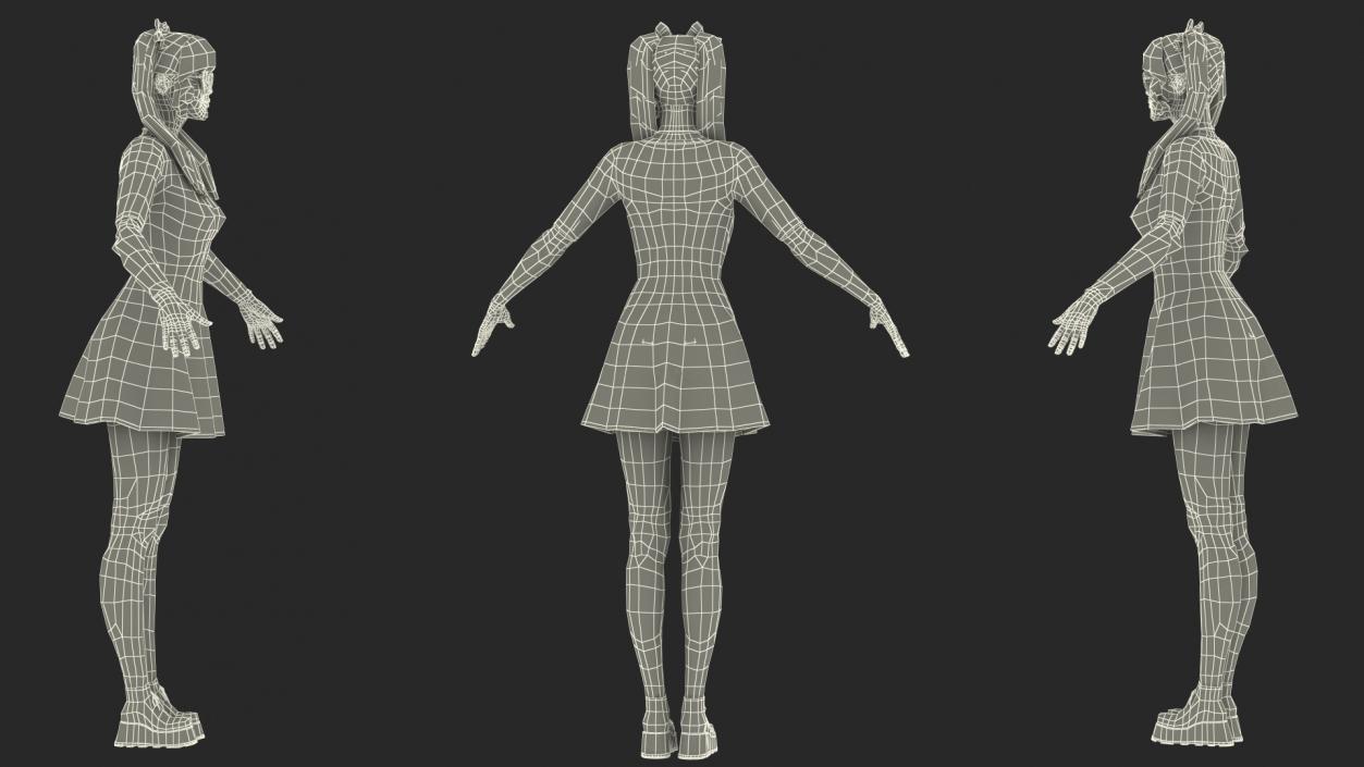 3D Rigged Chinese Woman Collection 2 model