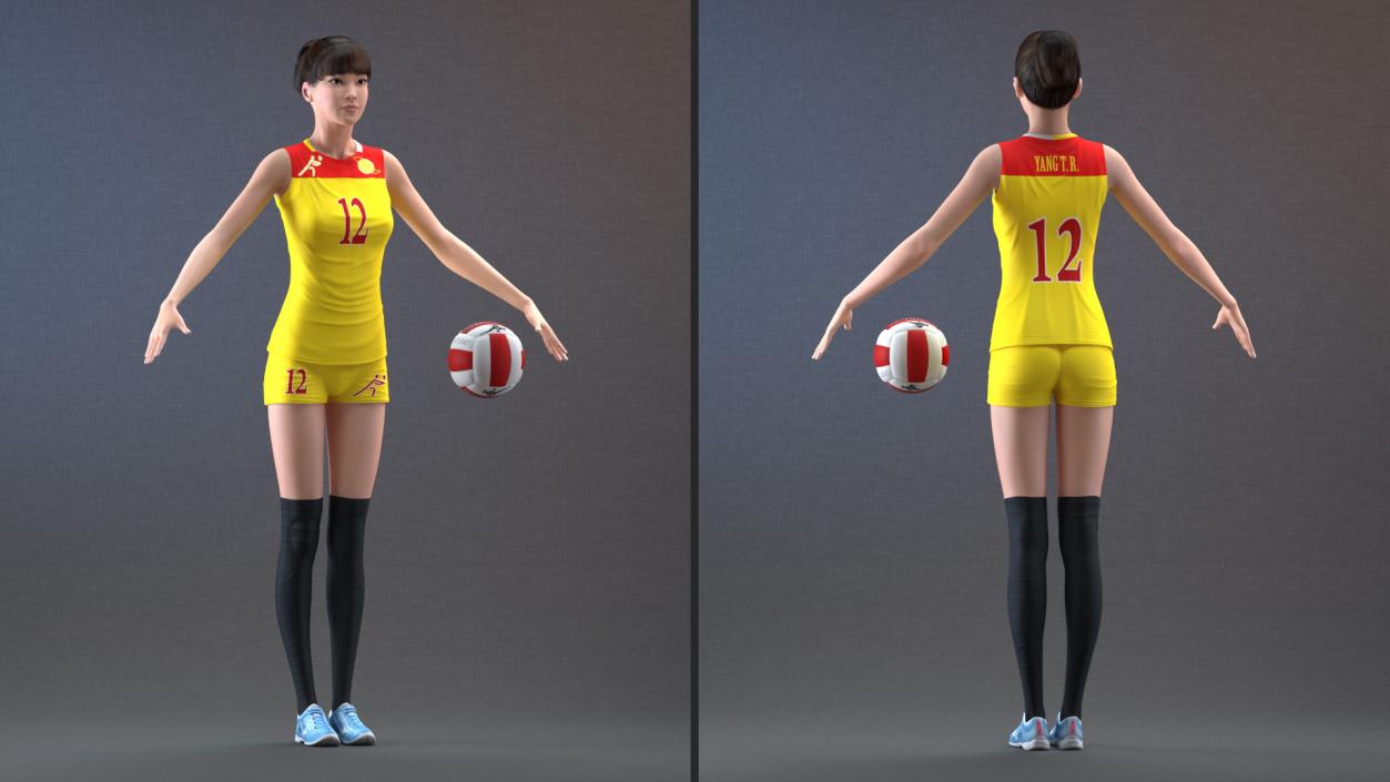 3D Rigged Chinese Woman Collection 2 model