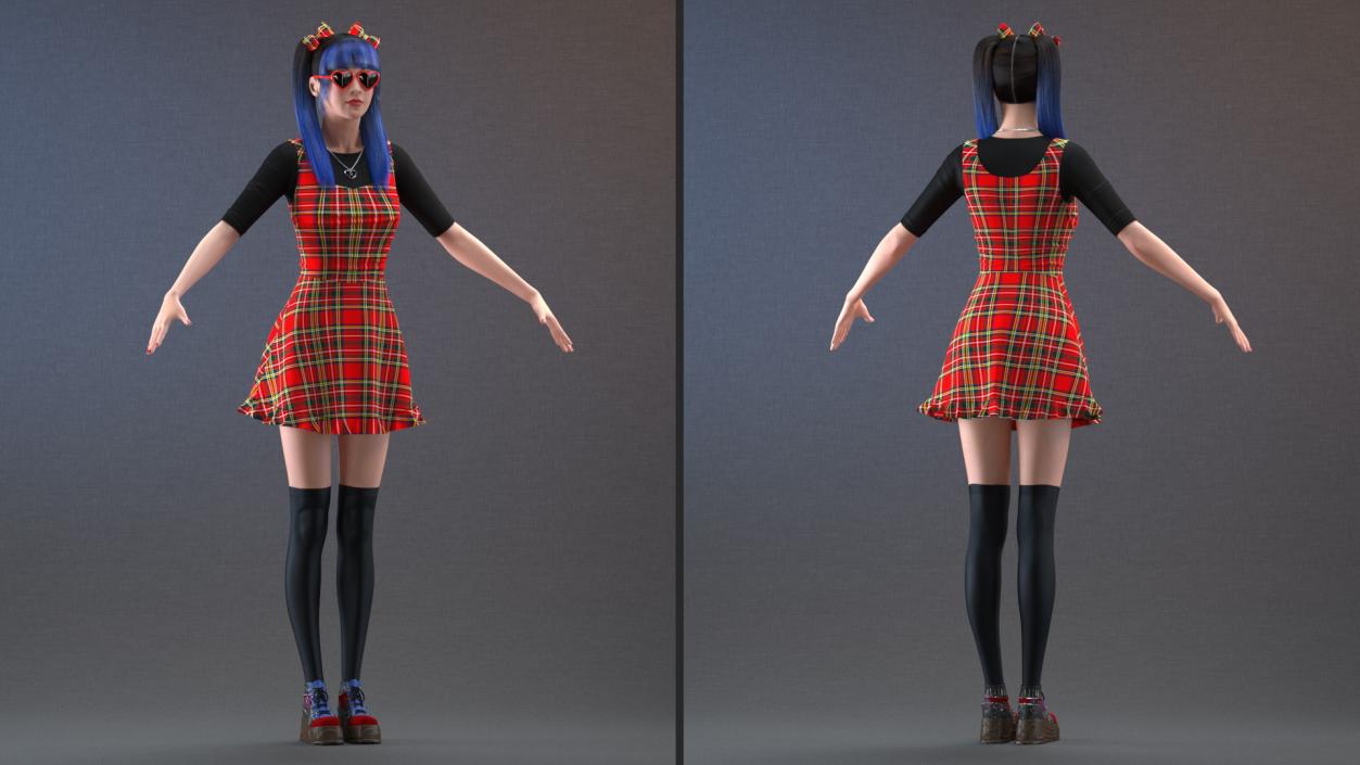 3D Rigged Chinese Woman Collection 2 model