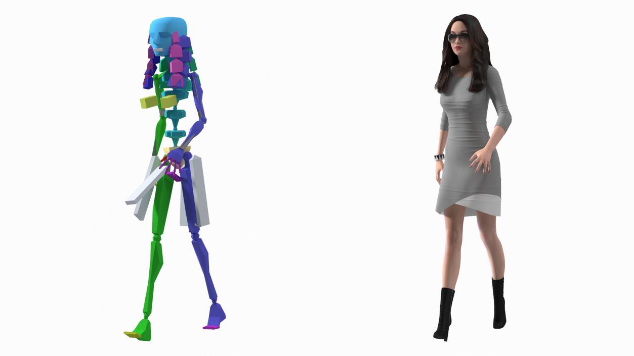 3D Rigged Chinese Woman Collection 2 model